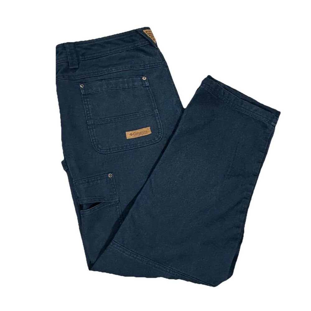 Columbia PHG Canvas Blue Cargo Pants Men's Size 38 X 30 Outdoor Workwear